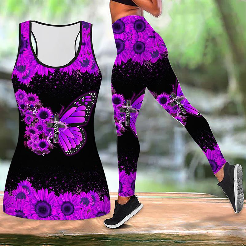 Organ Butterfly Print Yoga Outfit for Women Fashion Workout Leggings Fitness Sports Casual Yoga Pants