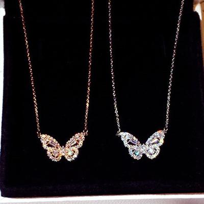 Nuova Collana Creativa a Farfalla per Donna Piena di Pietre CZ Abbaglianti Moda Accessori per Ragazze Gioielli per Collocazione Quotidiana da Festa