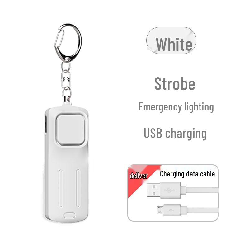 LED Rechargeable Personal Outdoor Alarm with Night Warning Light for Child Self-Defense