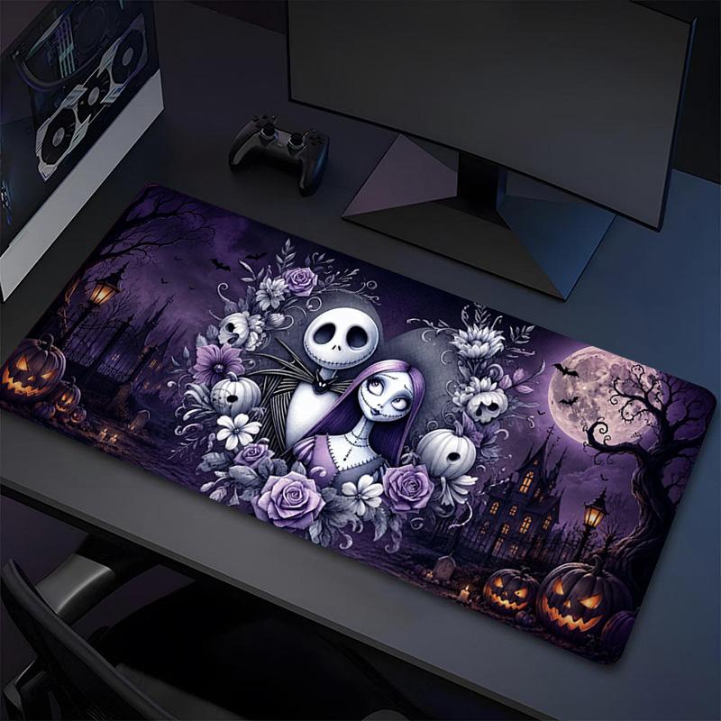 Nightmare Before Christmas Xl Gaming Mouse Pad Nonslip Rubber Base Stitched Edge Waterproof Desk Mat For Pc Laptop Gamer Office Computer Accessories C