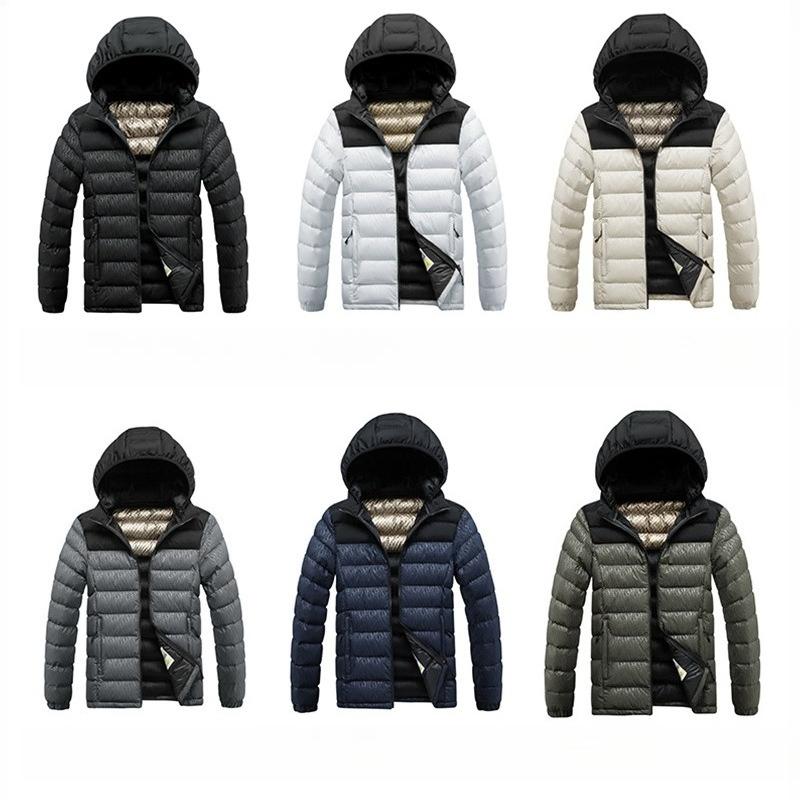 Light Cotton Jacket Men's Winter Fashion Hit The Colour Slim Detachable Cap Thickened Hooded Comfortable and Versatile Jacket