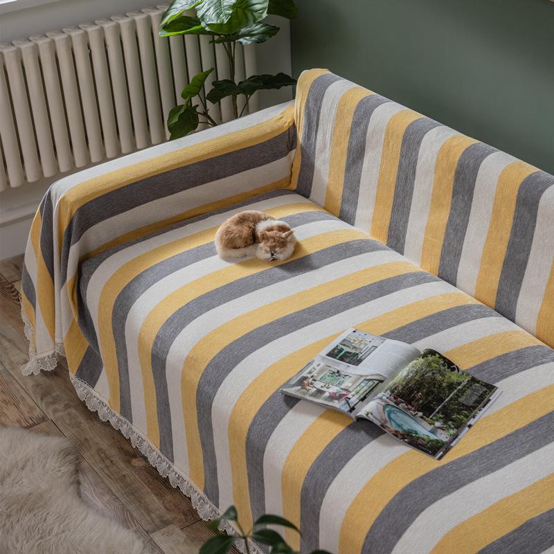 Verdicktes nordisches einfarbiges Chenille-Sofa-Handtuch Vollständige Abdeckung Stoffhandwerk Leichter Luxus Vier Jahreszeiten Universal Sofa-Kissen Kratzfest
