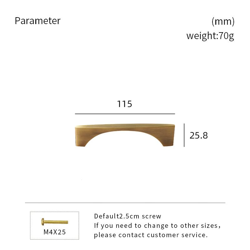 DOOROOOM High Quality Solid Brass Handle Minimalist Design Window Cabinet Door Drawer Kitchen Handle
