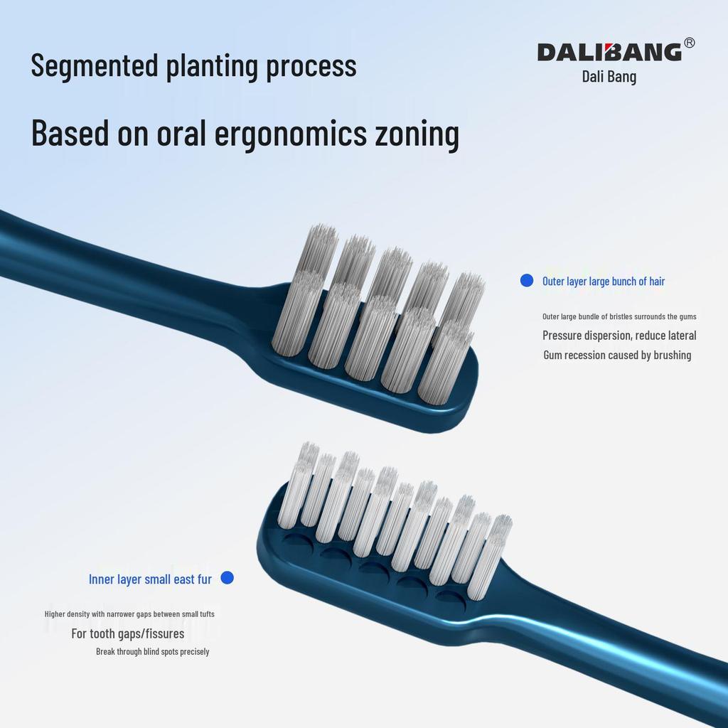 Men's Medium Hard Travel Toothbrush - Adult Oral Cleaning Brush, Single Pack