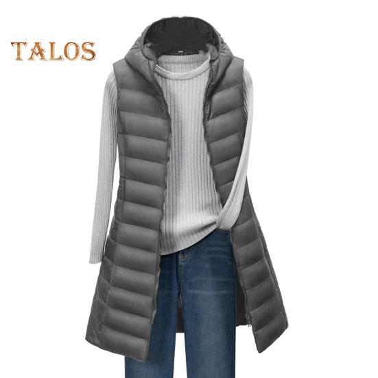 

Женское зимнее хлопковое пальто с капюшоном, тонкое, утепленное, ветрозащитное, без рукавов, однотонный жилет средней длины, застежка-молния, кардиган, верхняя одежда 2XL