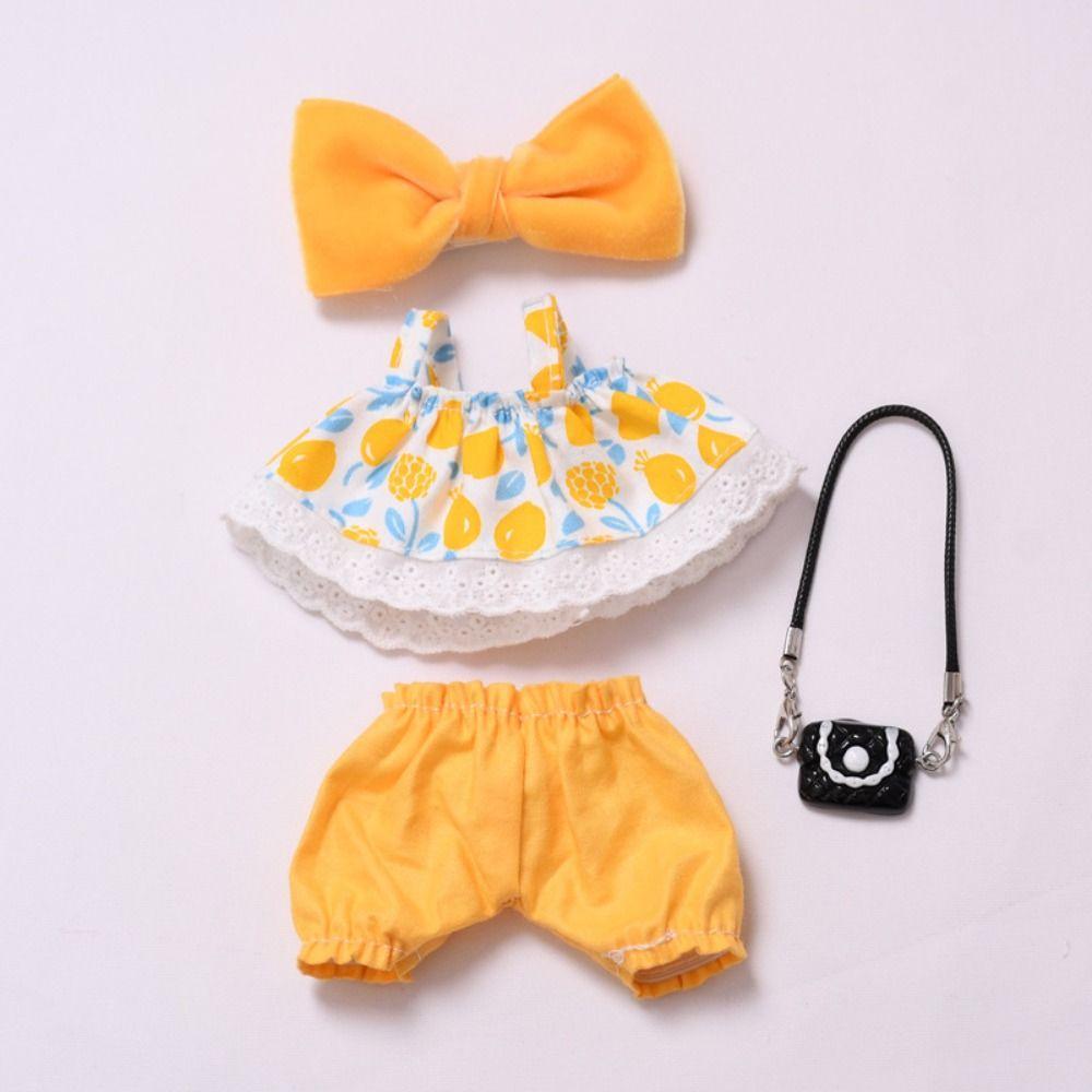 Handmade Sitting Labubu Time Cloth Butterfly 17cm Plush Dolls Clothes  Children Gift