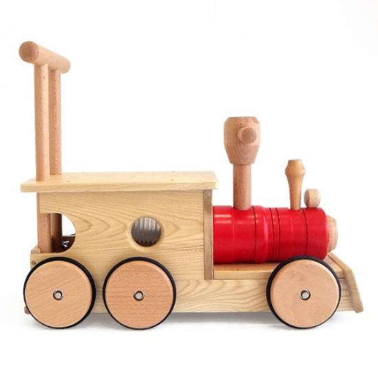 KOIDE Wooden Made In Passenger Toy with Train Train Red Toy, Japan, Whistle, Poppo,