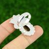 925 Sterling Silver Oval Mother Of Pearl Gemstone Boho Stackable June Birth Ring