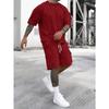 Men's Casual Summer Tracksuit with Short Sleeve Tee Utility Shorts