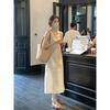 Korea Dongdaemun 2025 Sommer Ärmelloses Lockeres Midi-Kleid für Damen