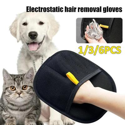 Pet Electrostatic Hair Removal Gloves Dog Cat Hair Removal Brush Gloves Hair Adhesive Gloves Carpet Clothing Hair Cleaning Brush