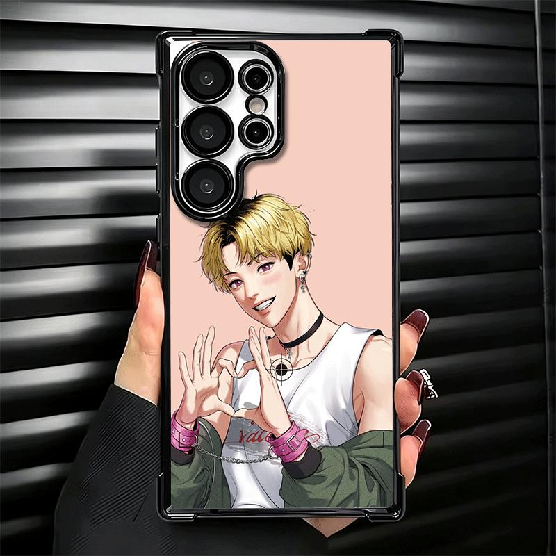 B-J A-Alex Anime Plating Phone Case For Samsung Galaxy S24 S25 FE S26 Edge S23 Ultra S22 S21 Plus S20 Anti-Fall Airabag Cover