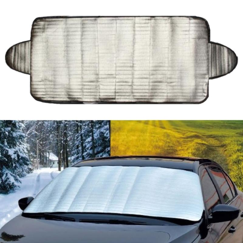 Upgrades Aluminum Foils Pearls Cotton Windshield Cover Thermal Insulation Sunshades Not Ice Dustproof Car Accessory