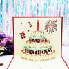 3D Hot Pop Up Happy Birthday Cards Invitation Cake Greeting Card Business Kids Gift Tourist Postcard For Friend Dad Mom Present
