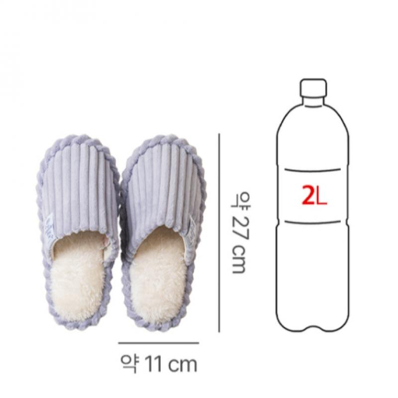 Daiso Thick Corduroy Label Living Room Shoes 230 250 Mm Purple