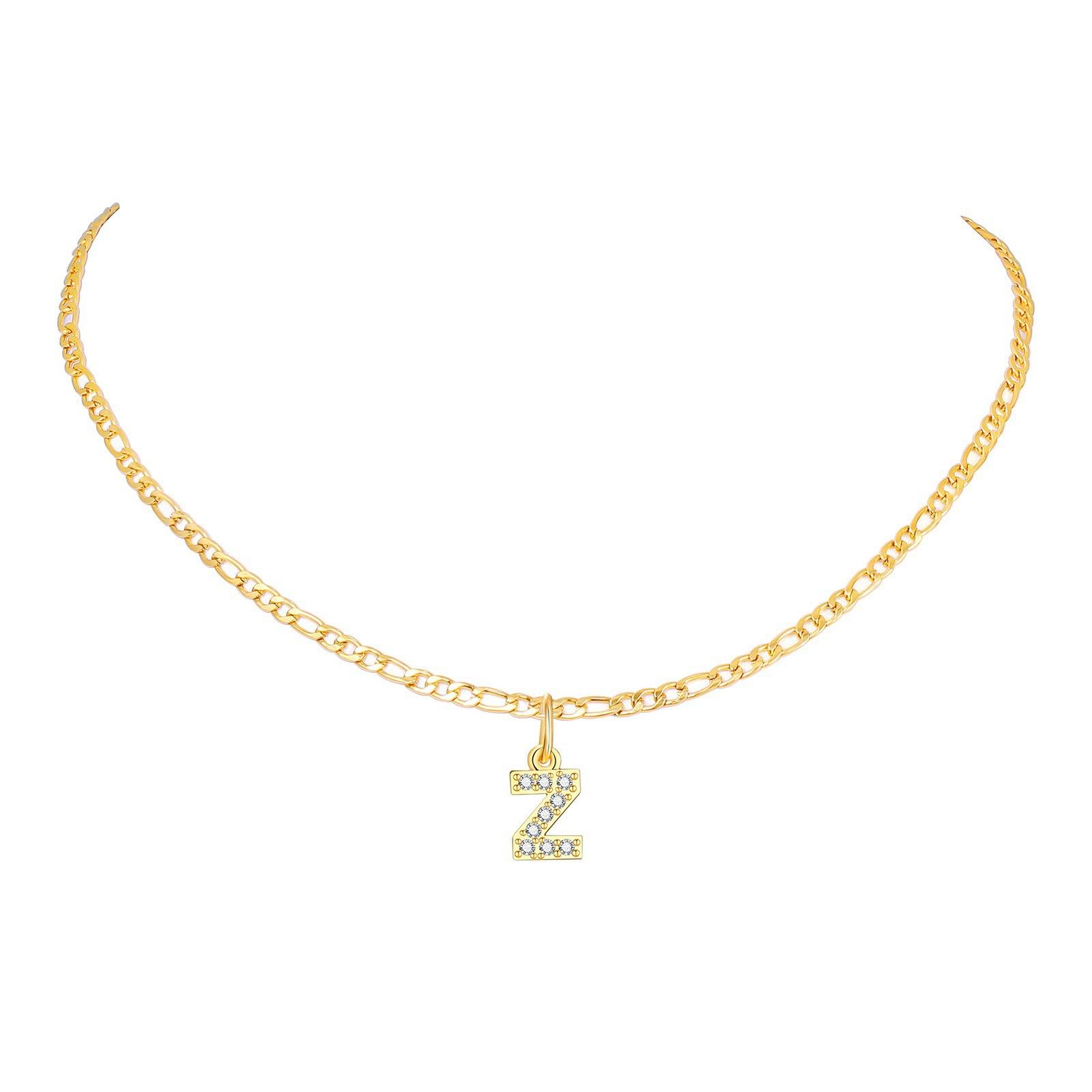

New three-to-one NK chain fashionable versatile necklace titanium steel 18K gold women s 26-letter stacked collarbone chain