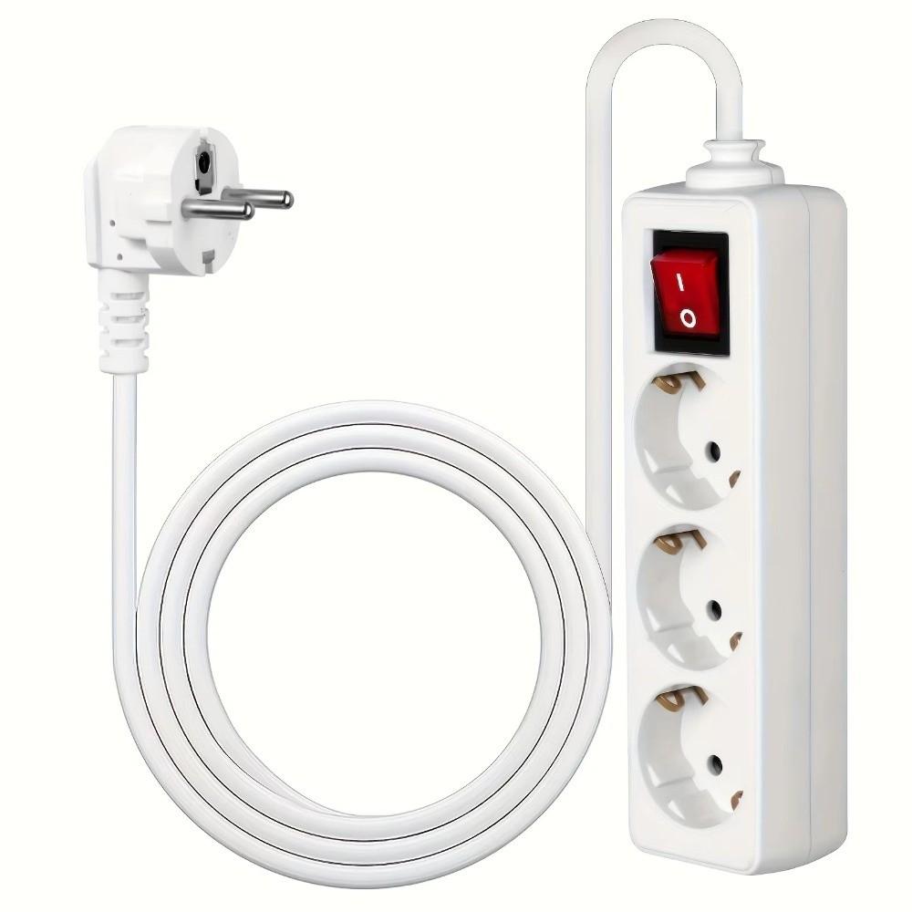 2/3/5Meters Cord EU Power Strip with ON/OFF Switch Power Converter Flat Adapter  European Standard
