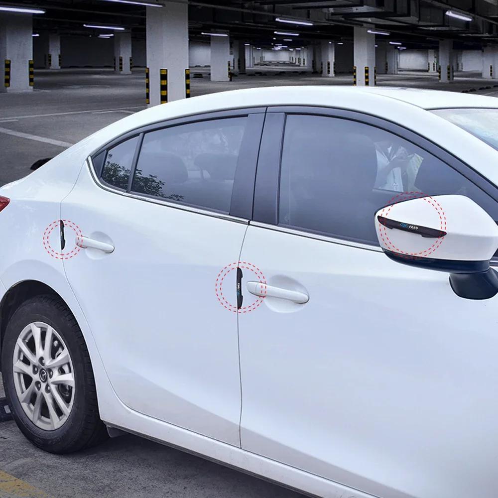 Bilklistermärke 2026 För Ford 4st Gummi Bilens Dörrkantskydd Klistermärke Anti-kollision Anti-repsremsor För Ford Mondeo Focus 2
