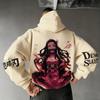 Felpa con cappuccio da uomo Demon Slayer Kamado Nezuko Anime Primavera Autunno Inverno Ragazzo Harajuku Manica lunga Outfit Genitore-Figlio