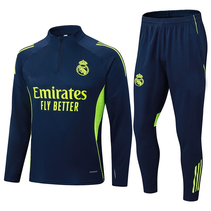 2024-'' Soccer Jersey Half-Zip Long Sleeve Training Top Men Women Kids Club Style