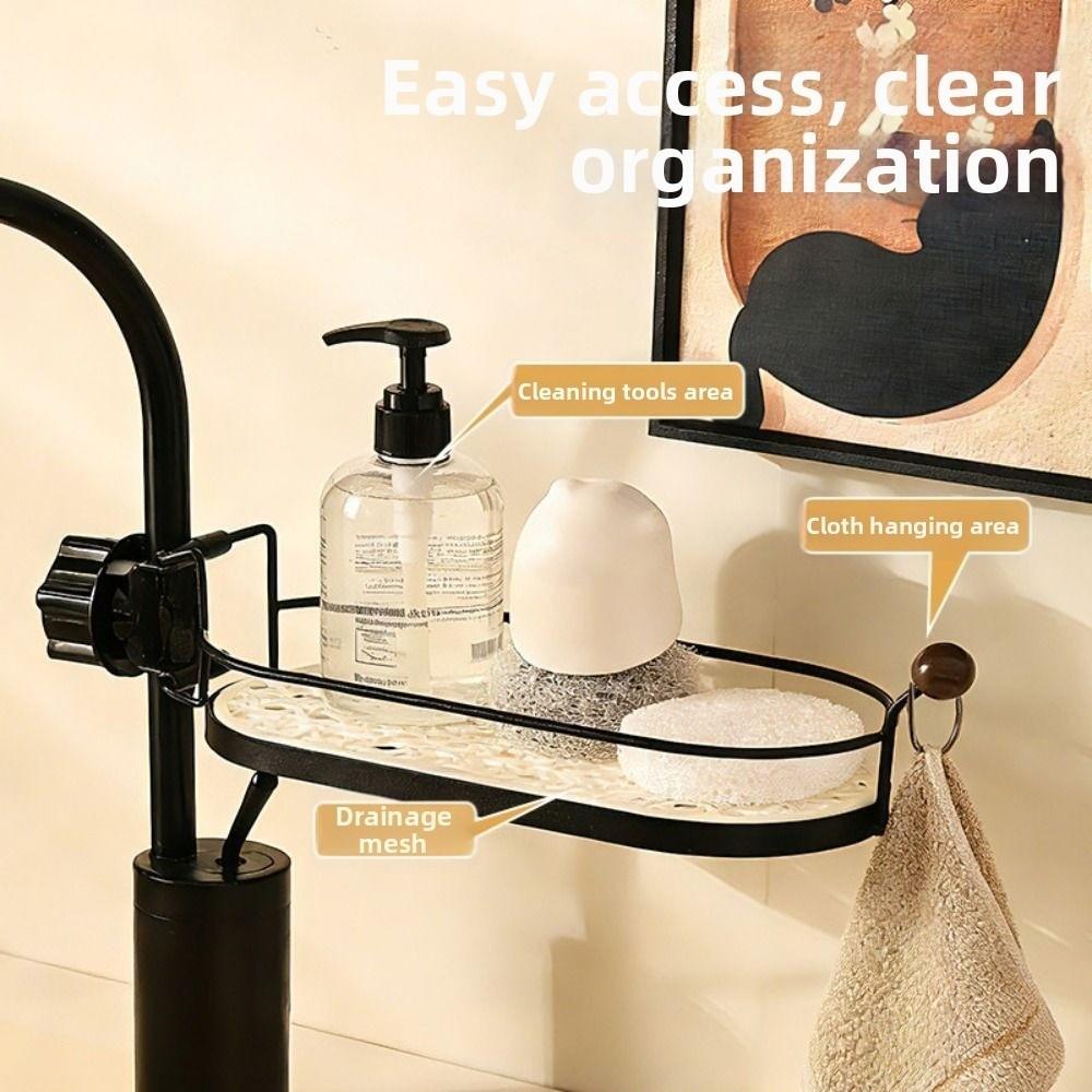 Removable Shower Shampoo Holder Rust-Proof Dishcloth Drain Basket Sink Drain Organizer Bathroom