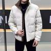 Модная простая зимняя куртка-пуховик с воротником-стойкой, мужская, 2025, новая, теплая, молодежная короткая куртка из утиного пуха в корейском стиле, хлопковая куртка от холода