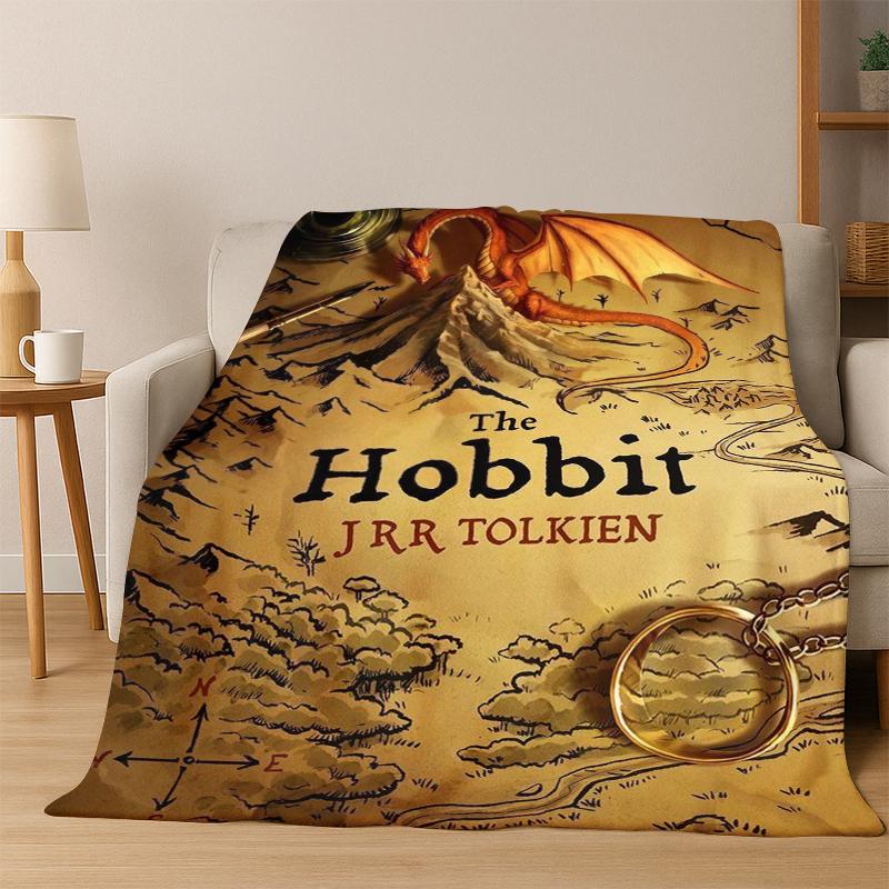 Movie L-Lord of The Rings H-Hobbit Flannel Blanket Soft Warm Blanket Throw Blanket for Bedroom Living Room Bed Picnic Gift Kid