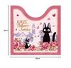 Senko Kiki's Delivery Service Toilet Mat - Jiji and Date Toilet Mat, Approx. 60 X 60 Cm, Pink, Character: Jiji the Cat, Ghibli, 37178