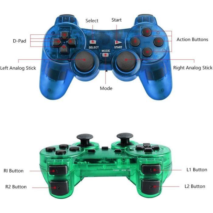 Controller Wireless - Achort - PS2 - Vibrație Dublă - 2 Bucăți - Ergonomic