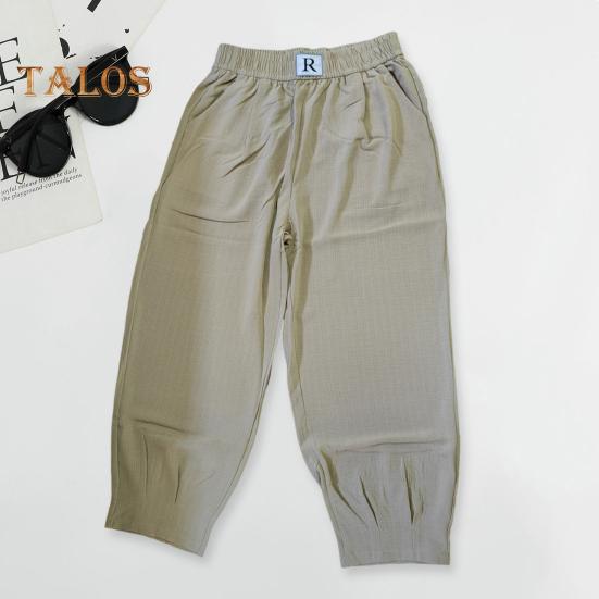 Frauen Sommer Harem Hosen Elastische Hohe Taille Einfarbig Dünne Lange Hosen Seitentaschen Casual Hosen Streetwear