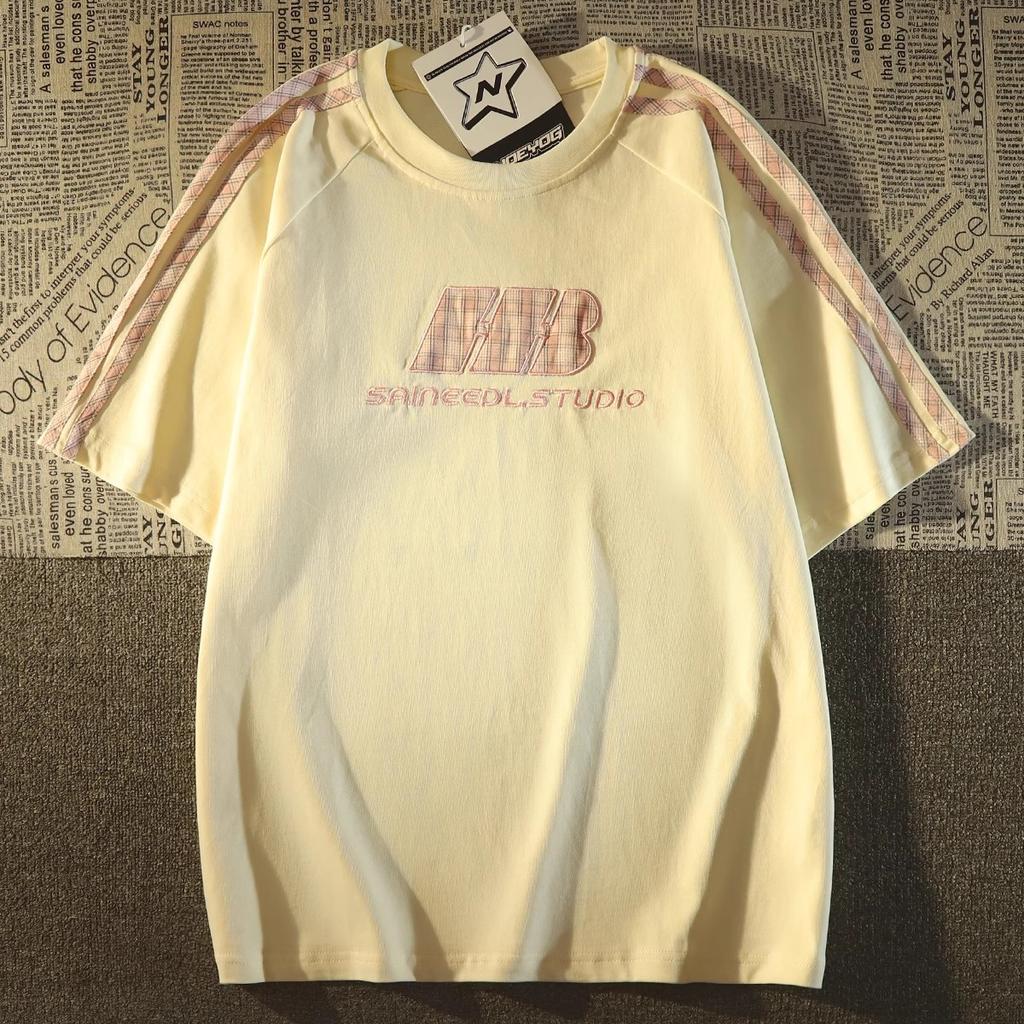 Summer Short Sleeve t T-shirt Men's English Graffiti Letter Printing Stylish T-shirt Cotton Fashion Brand Top