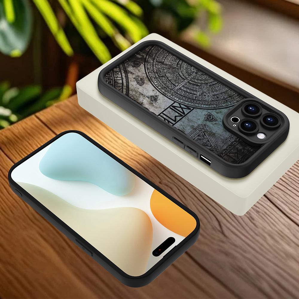 Viking Rune Pattern Mobile Phone Case Suitable for Iphone16 15 14 13 12 11 Pro/Max/Plus Anti-fall and Shock