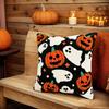 45x45cm Embroidered Halloween Pillowcase Orange Pumpkin Spider Web Throw Cushion Covers Headboard Pillowcases Couch Home Decor