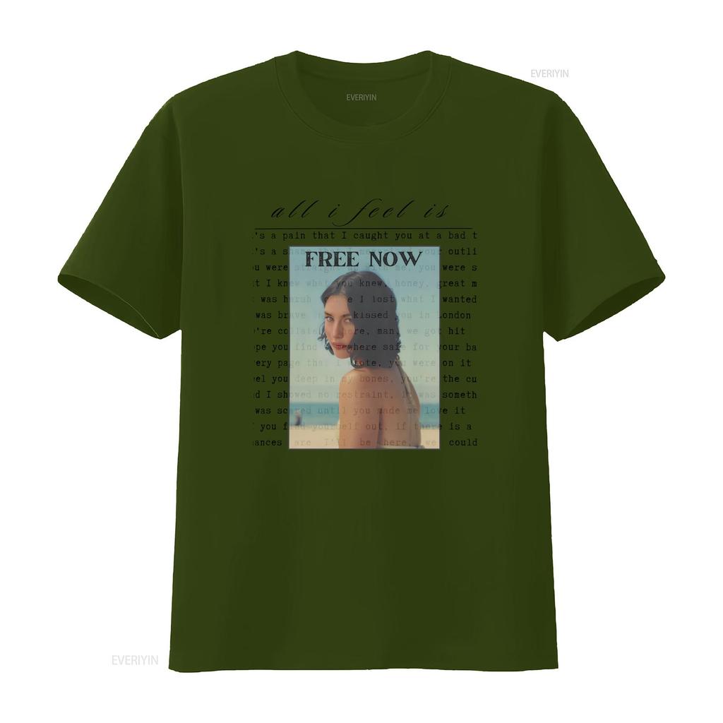 Gracie Abrams T Shirt Soft Free Now Song Lyrics The Secret of Us Album Summer vintage Washed Breathable Casual Comfortable