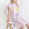 Girls' Sleepwear Dress Children's Pleated Short Sleeve Nightgown Loungewear