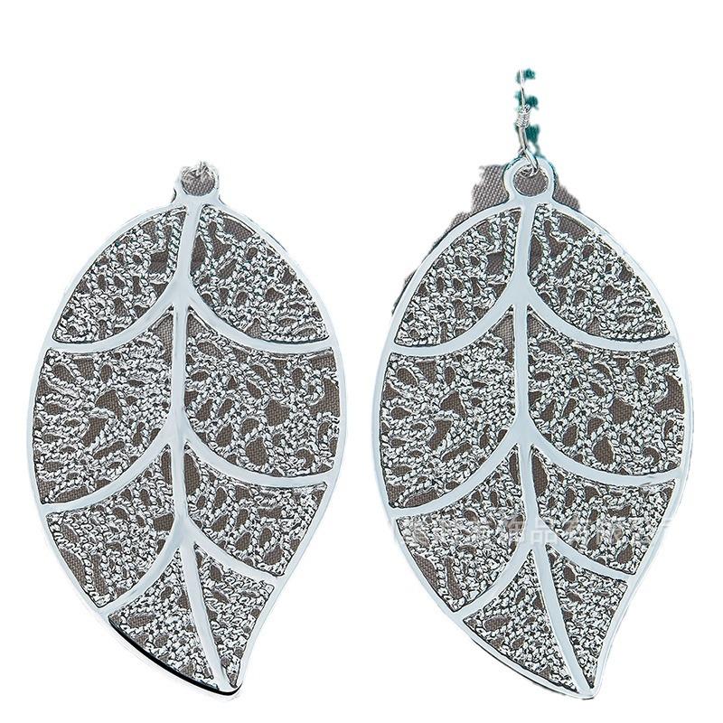 West Lake Silver Long Leaf Earrings for Women