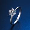 PT950 White Gold Classic Six Claws Moissanite Diamond Ring with the Same Platinum Carat Moissanite Diamond Ring Luxury Simple