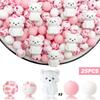 25/68PCS 3D Cute Cat Silicone Bead Set, perfect for DIY handmade crafts such as keychains, necklaces, bracelets, etc