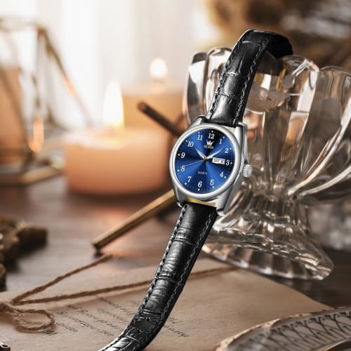 OLEVS Women's Watch, Analog Quartz, Popular Fashion Women's Arm Watch, Waterproof, Stylish, Business Arm Watch, Women's, Leather Strap, Watch for Wome