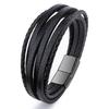 Men's Retro Multi-Layer Bracelet with Magnetic Clasp - European and American Fashion