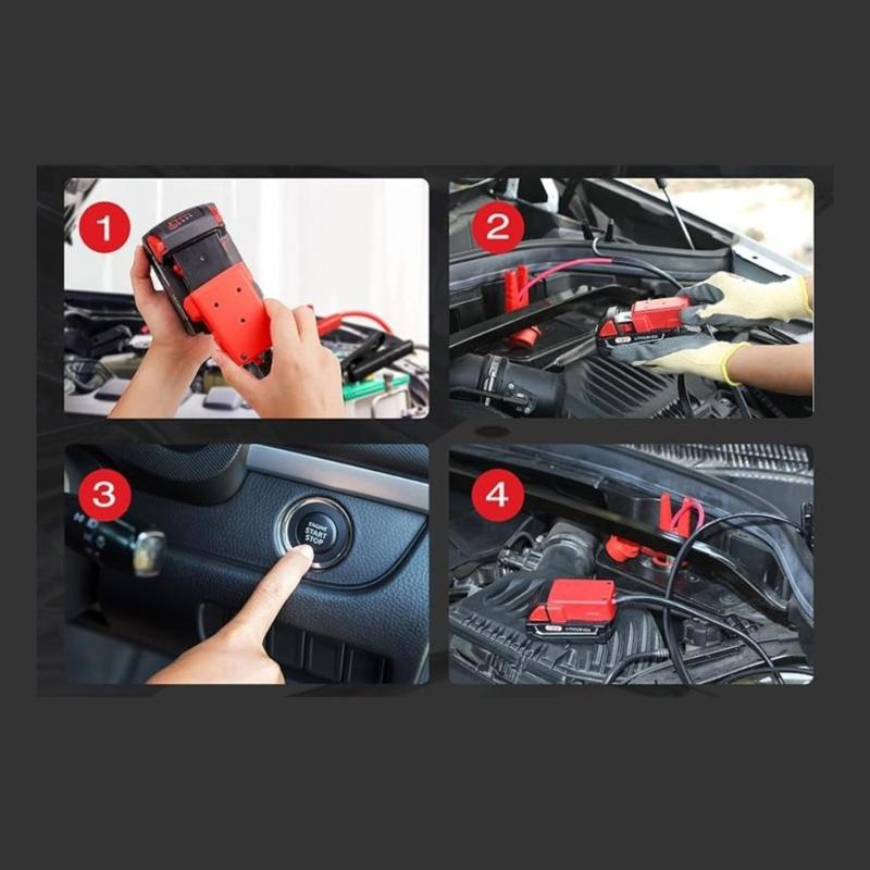 Jumper Cable Clamps for 18V Battery Jumper Starter, Automotive Boosters Cable 8AWG Cable Power Tool Line