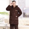 Herren verdicktes Korallenfleece Winter Pyjama und Hausanzug Set