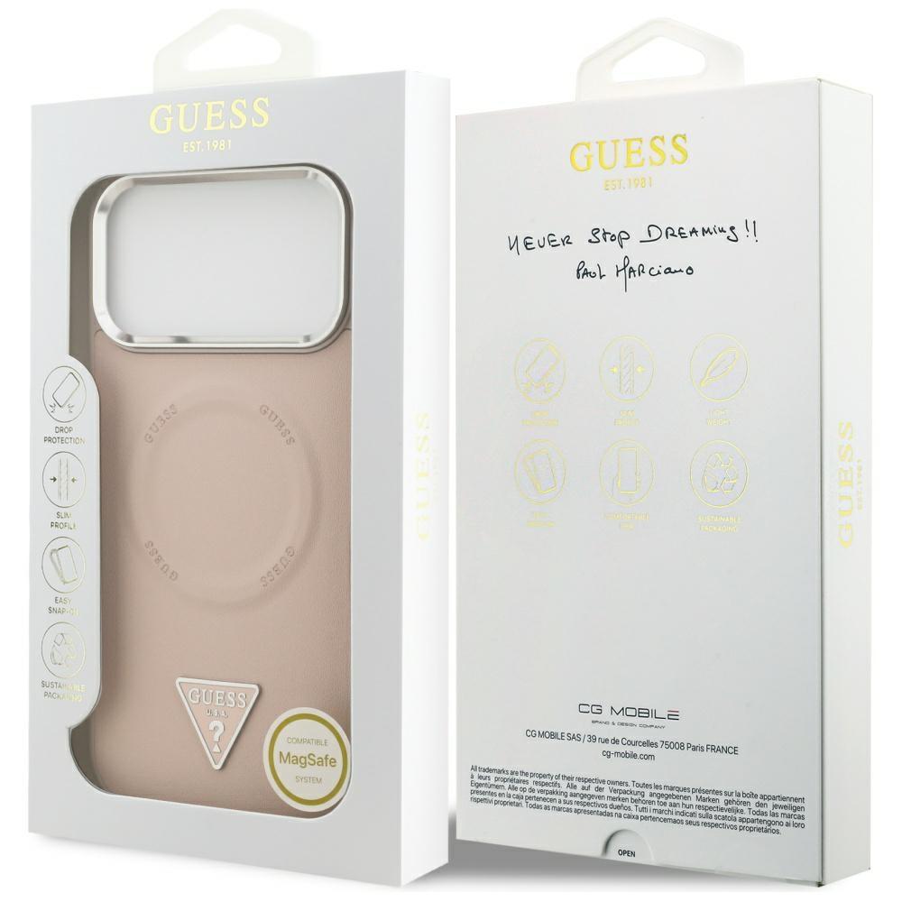 Guess Triangle Logo MagSafe Case for iPhone 17 Pro Pink