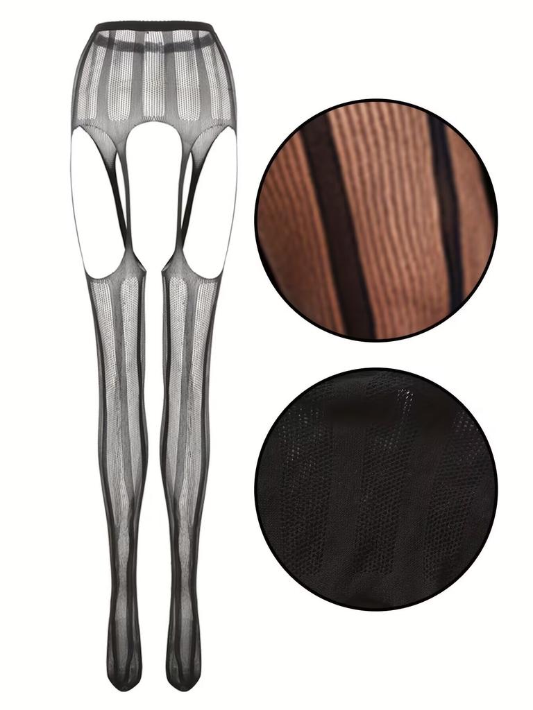 Sexy Dame Offener Schritt Lange Strümpfe Übergröße Netz Erotische Strumpfhose Strass Gestrickte Leggings Strumpfhose Y2k Socke Netzstrumpf
