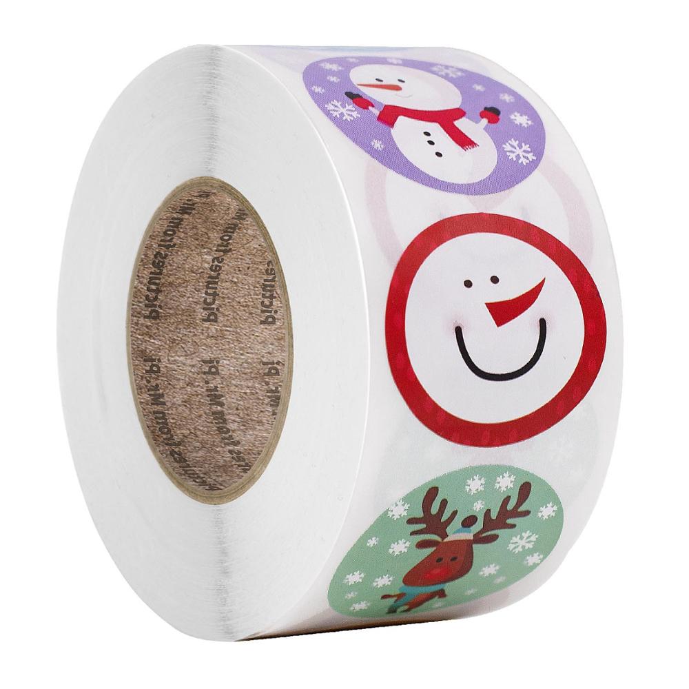 50-500Pcs New Christmas Stickers Cartoons Gift Card Party Package Cute Santa Label Sealing Decor Party Supplies For Reward Kid