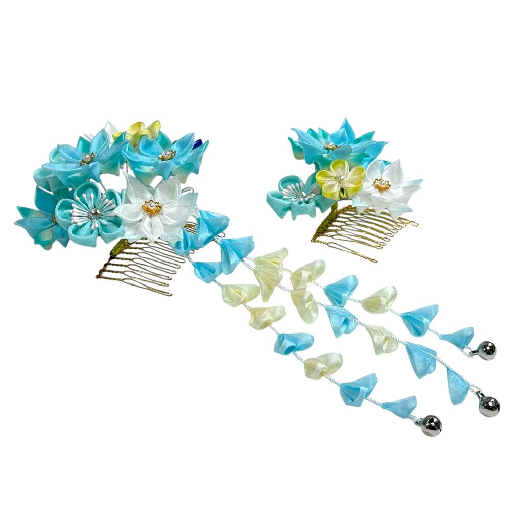 Hair Ornament for Ceremony Kimono Coming-of-Age (Light Blue) KZ-3