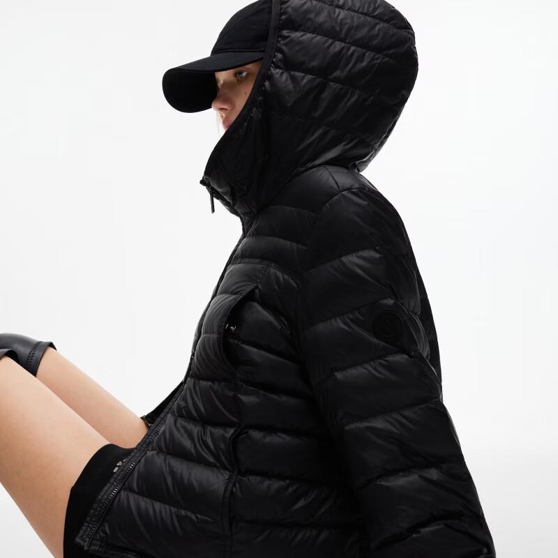 ONLY Women's 90% White Duck Down Lightweight Hooded Puffer Jacket