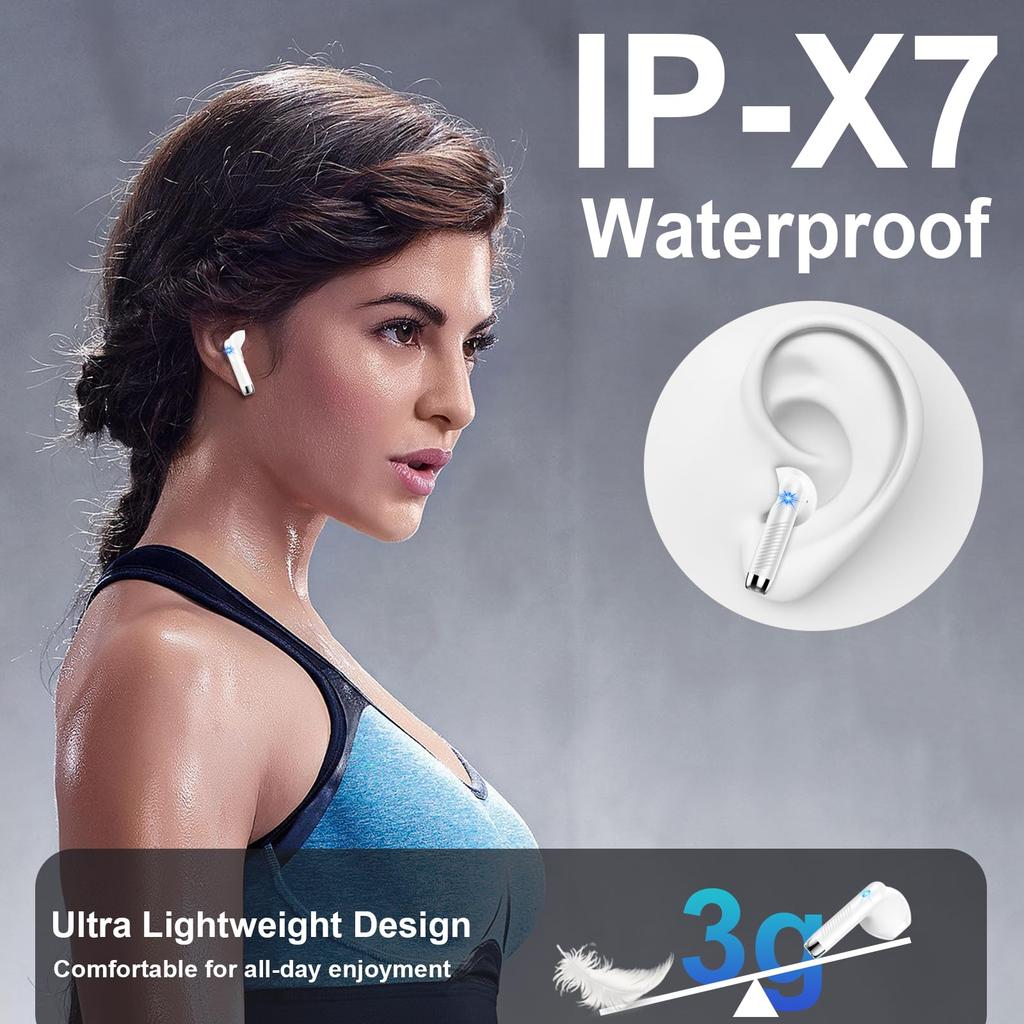 Bluetooth Wireless Earbuds Hottest Bluetooth 42 Hours Bluetooth Automatic IPX7 ENC Noise Sound Bluetooth Earphones with Fast LED Compatible with Web