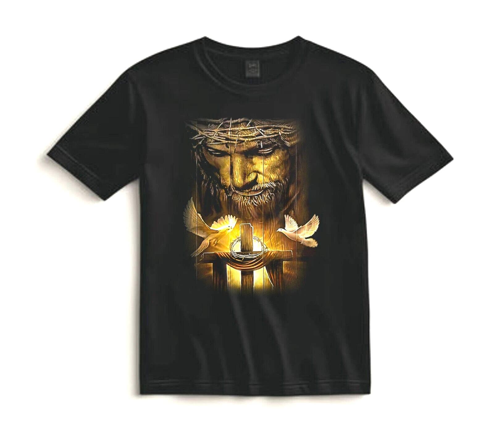 

Jesus Cross T Shirt Christian Faith Art Religious Graphic Tee Gift for Believers 3XL