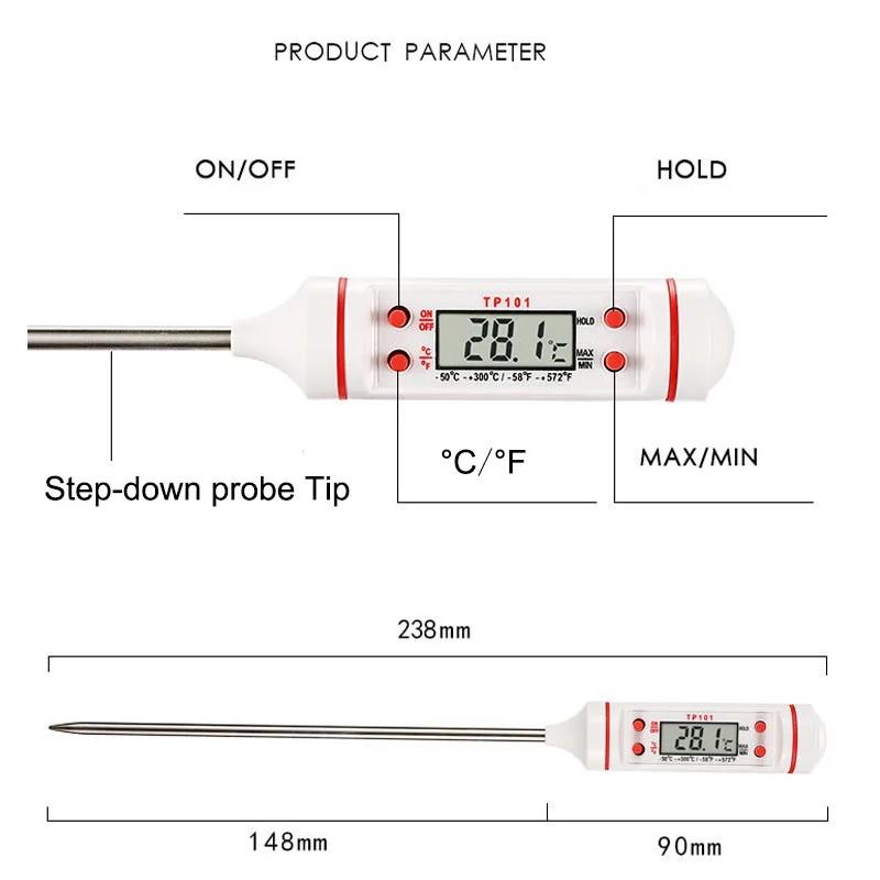 Kitchen Digital BBQ Food Thermometer Meat Cake Candy Fry Grill Dinning Household Cooking Thermometer Gauge Oven Tool